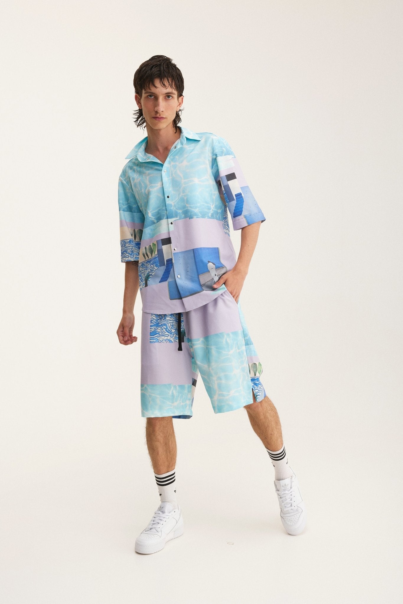 Short Sleeve Shirt & Bermuda Set Water (recycled fabric) - MYS