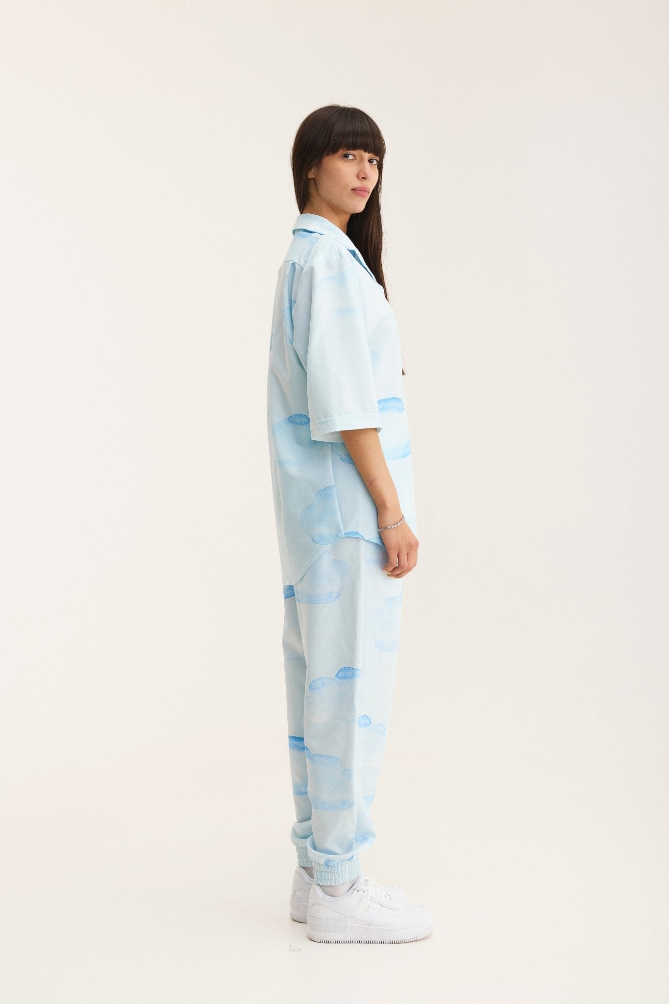 Short Sleeve Shirt & Pants Set Clouds (recycled fabric) - MYS