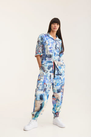 Short Sleeve Shirt & Pants Set Graffiti (recycled fabric) - mysimplicated